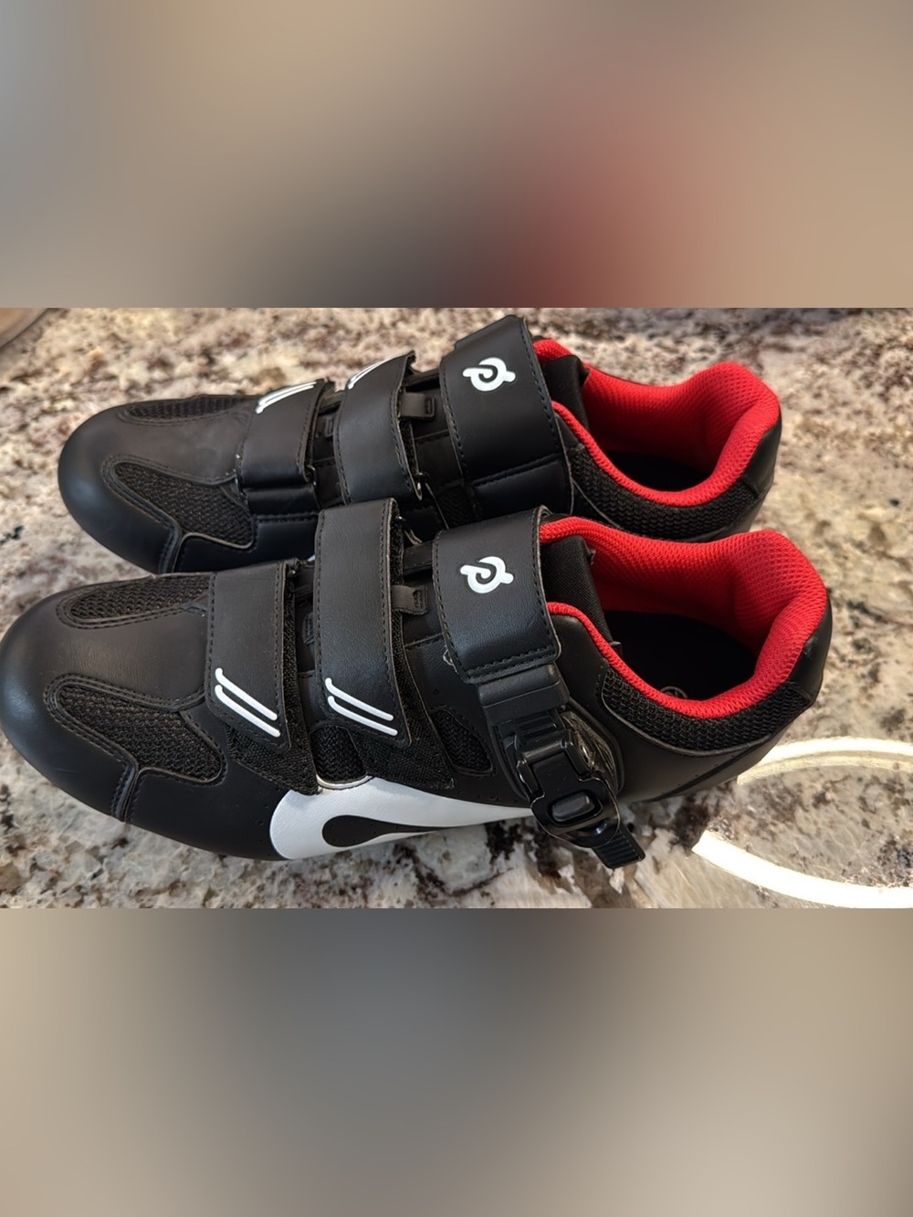 Peloton Black White Red Men's Cycling Shoes